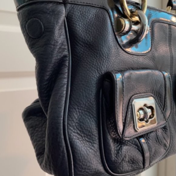 A Makowsky purse--black leather, large and rectangular - Picture 3 of 6